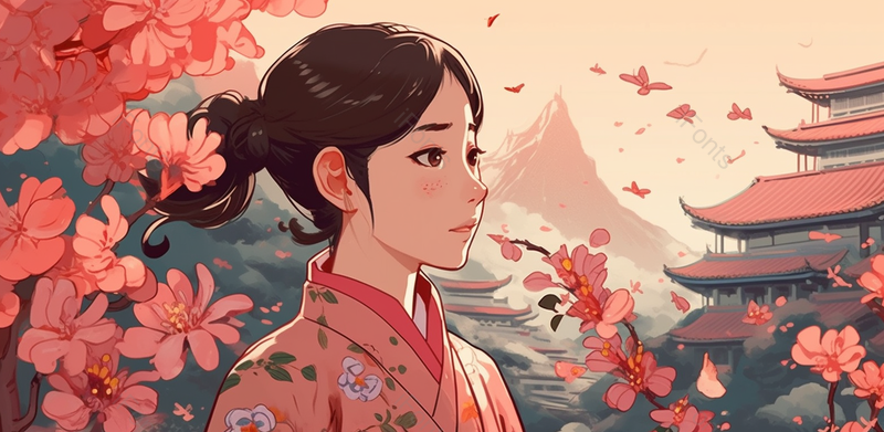 海棠花古风插画花朵绘画背景图,插画/手绘图,插画/手绘图库,插画/手绘图下载,插画/手绘